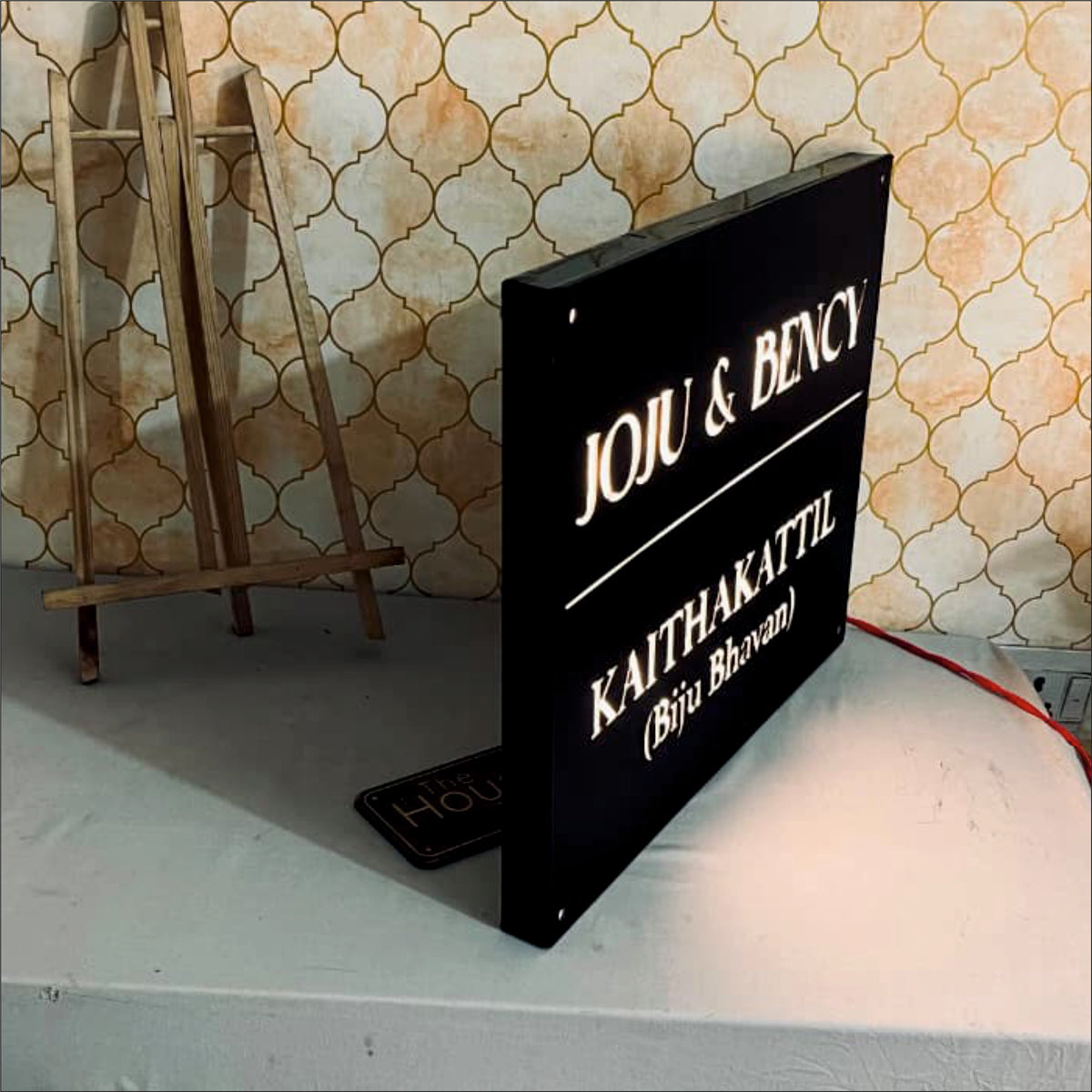 Laser Cut Matt Black & Golden Mirror Personalised Door Numbers House Sign Plaques Personalised Laser 3d Number