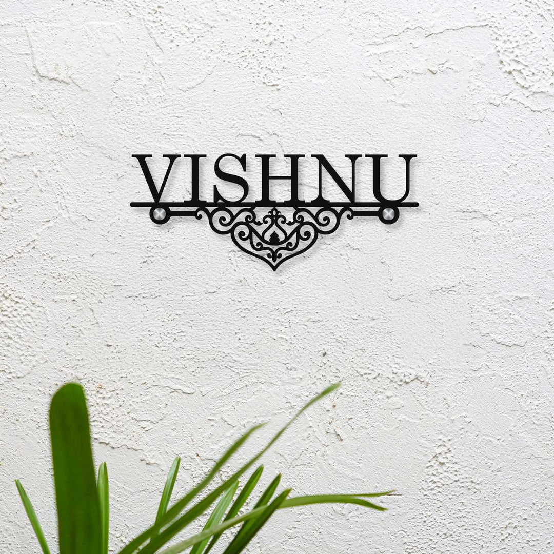 Personalized Ornate Weatherproof Metal Name Plate for Villa