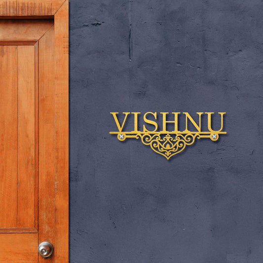 Personalized Ornate Weatherproof Metal Name Plate for Villa
