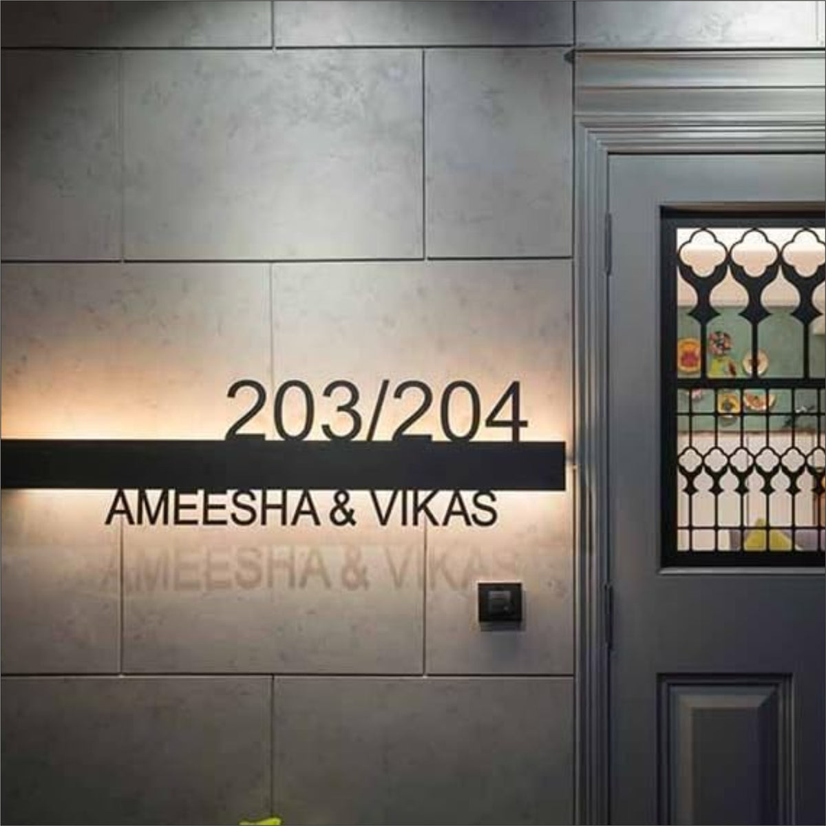 Laser Cut Matt Black & Rose Gold Personalised Door Numbers House Sign Plaques Personalised Laser 3d Number