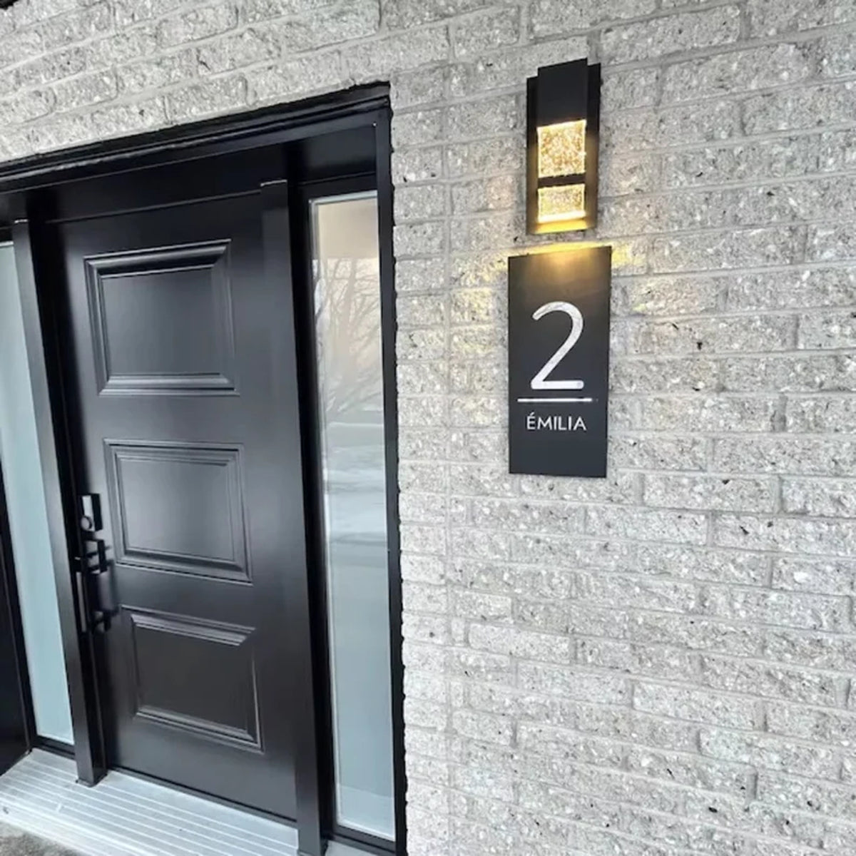 Water Weather Proof Matt Black Acrylic 3D Letters- White Letters, Ideal for Home, Office and Outdoor Entrances  Black and White vertical