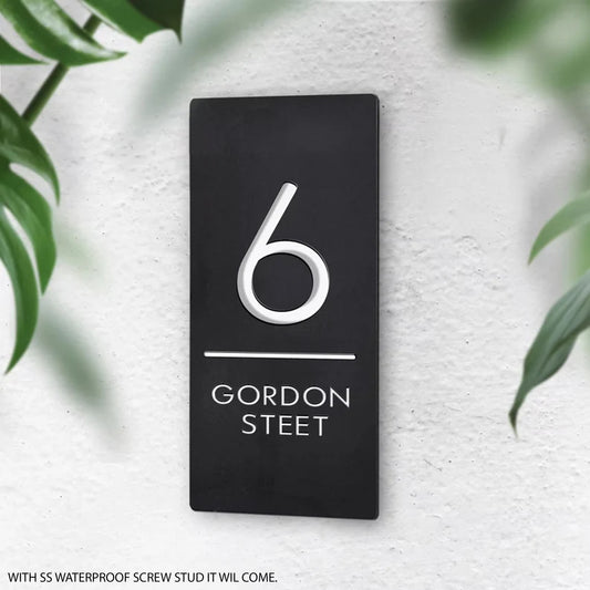Modern Laser Cut House Sign | Matt Black & White | House Door Signs Personalised