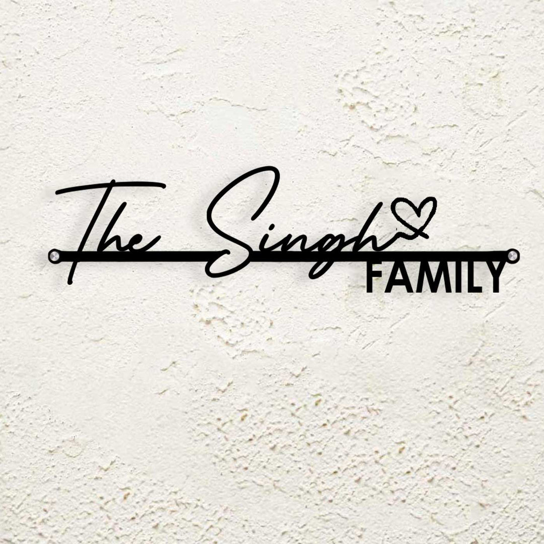 Personalized Family Name Sign, Custom Last Name Metal Wall Art for Indoor/Outdoor