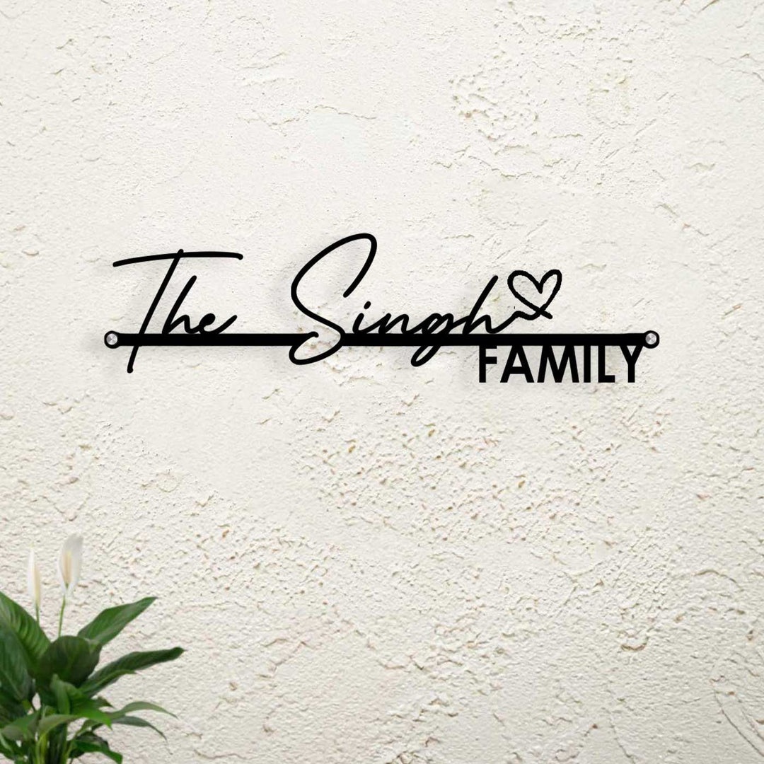 Personalized Family Name Sign, Custom Last Name Metal Wall Art for Indoor/Outdoor
