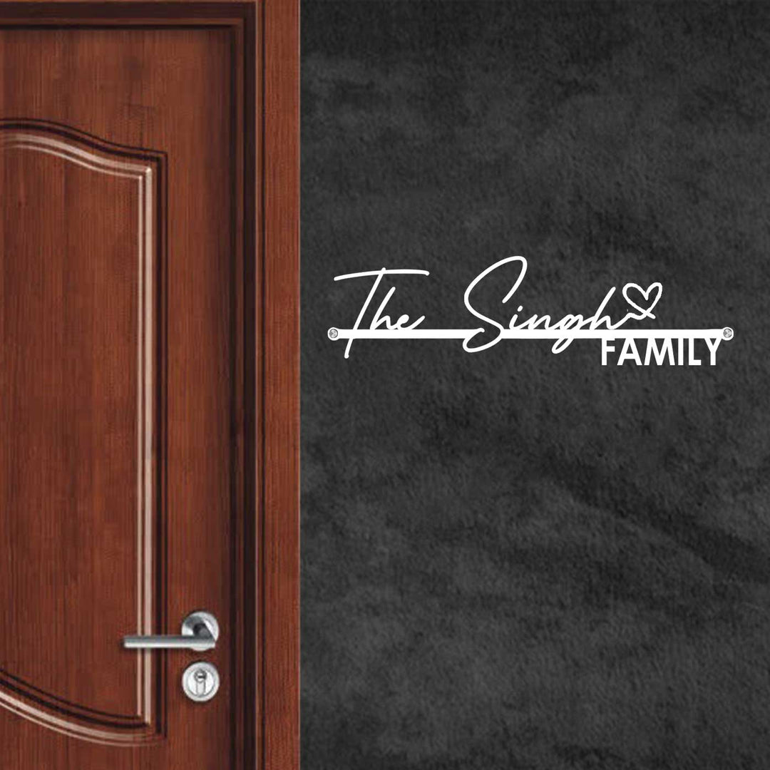 Personalized Family Name Sign, Custom Last Name Metal Wall Art for Indoor/Outdoor
