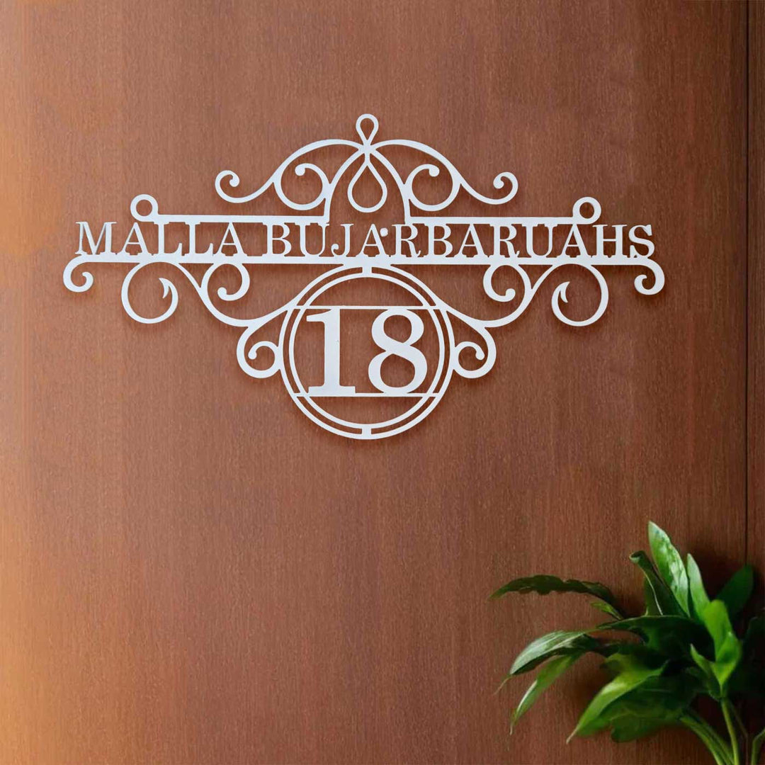 Personalized Family Name Sign, Custom Last Name Metal Wall Art for Indoor/Outdoor