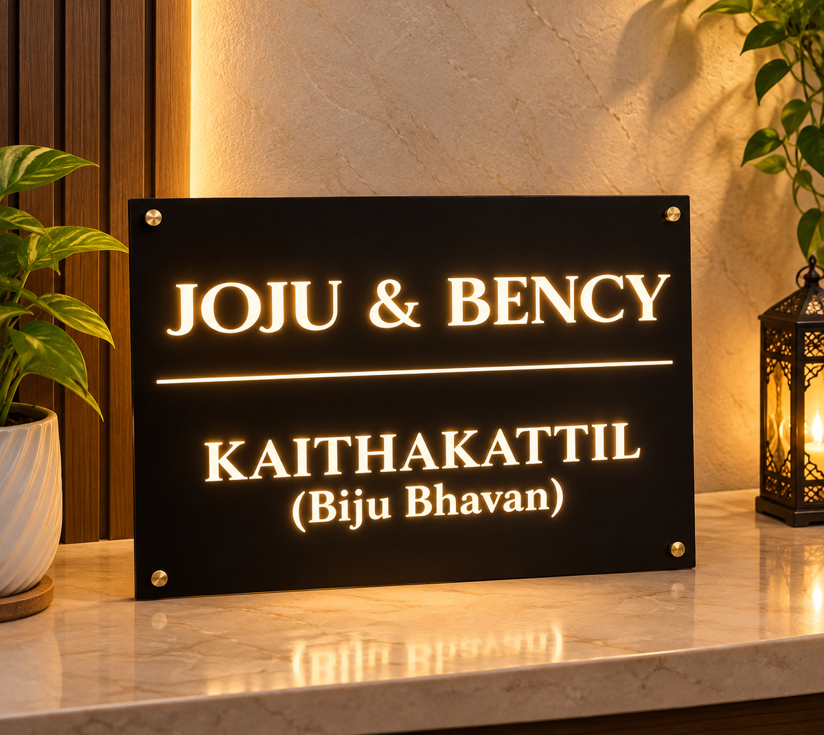 Laser Cut Matt Black & Golden Mirror Personalised Door Numbers House Sign Plaques Personalised Laser 3d Number