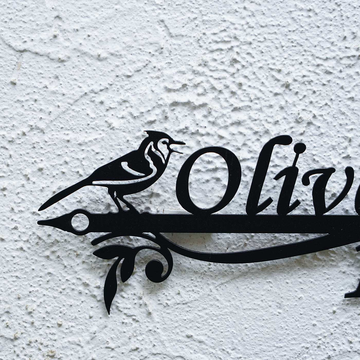 Personalized Ornate Weatherproof Metal Name Plate with House Number