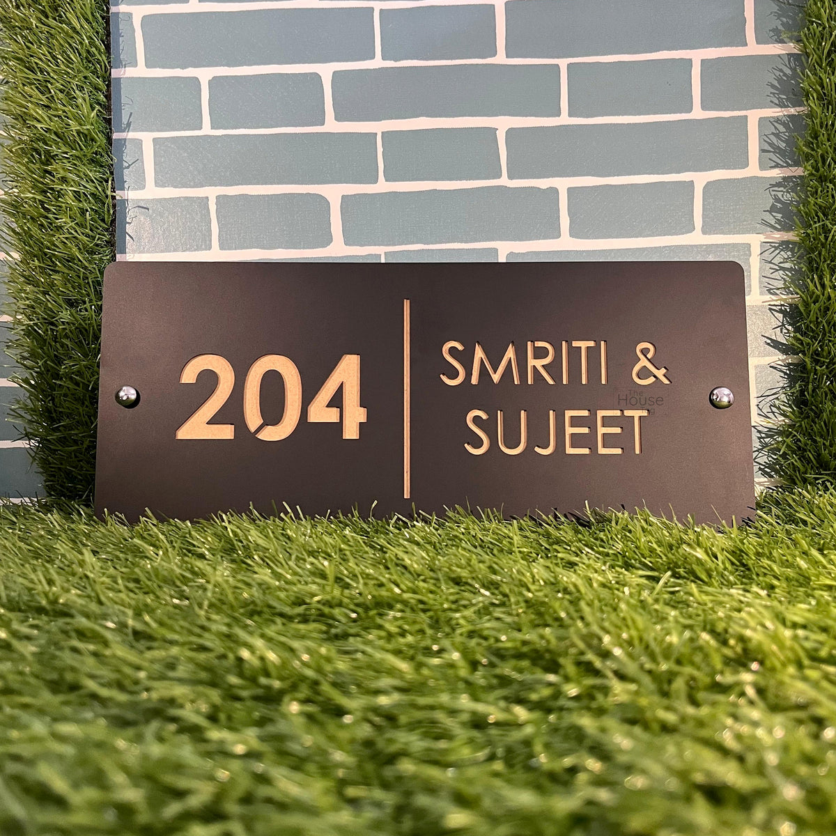 Name Plate for Home Entrance | Matte Black Acrylic MDF Wooden Name Plates for Home Entrance