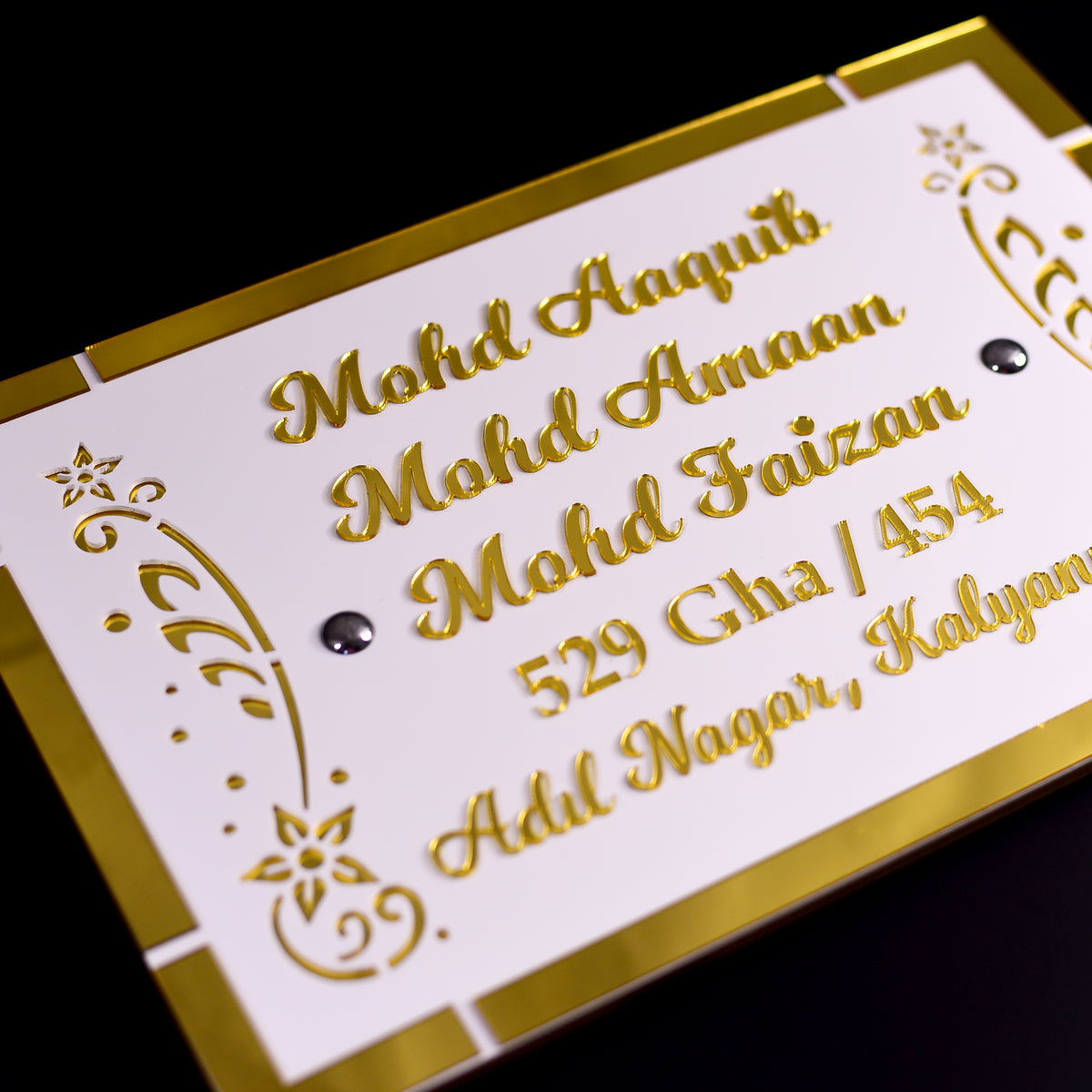 Water Weather Proof Acrylic | Designer Personalized Door Name Plate