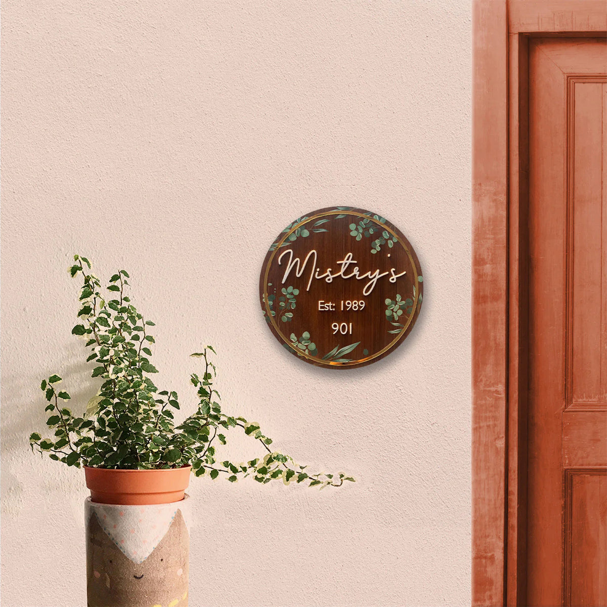 Floral Round UV printed acrylic plate D1