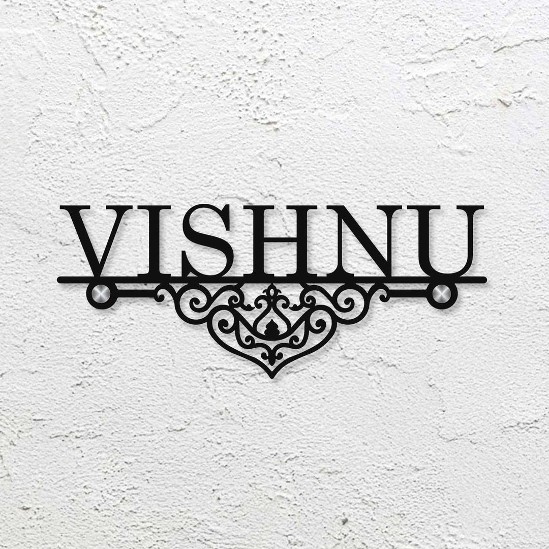 Personalized Ornate Weatherproof Metal Name Plate for Villa