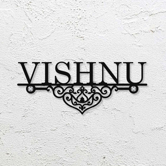 Personalized Ornate Weatherproof Metal Name Plate for Villa