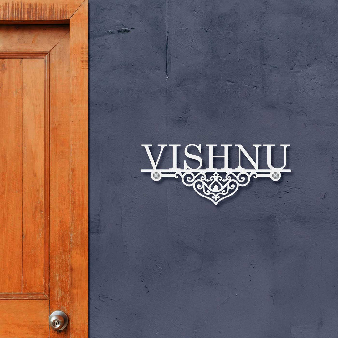 Personalized Ornate Weatherproof Metal Name Plate for Villa