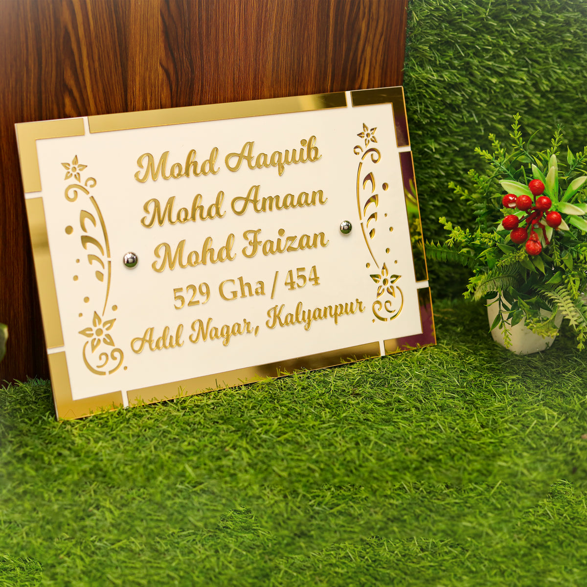 Water Weather Proof Acrylic | Designer Personalized Door Name Plate